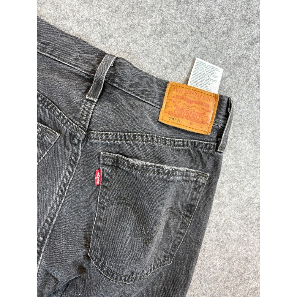Levis Premium 501 S Denim Straight Jeans Womens 26 Black Button Fly Ladies Pants